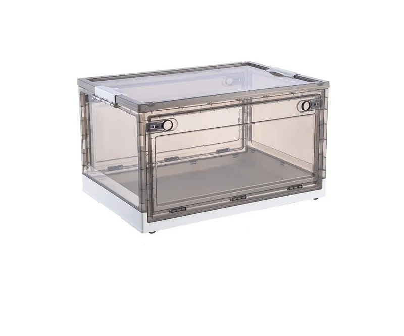 Faltbare Kunststoff-Aufbewahrungsbox, Organizer Ideal zum Aufbewahren von Büchern, Kleidung, Spielzeug, Bettzeug oder als Schuhkarton (45L, Weiß)