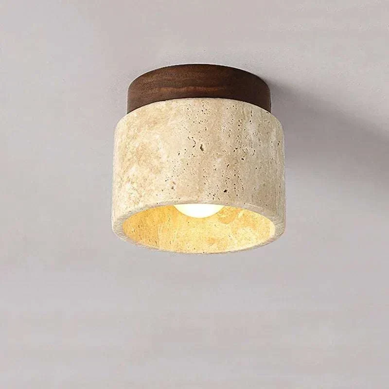 Flush Mount Ceiling Light - Wabi Sabi Yellow Marble Design