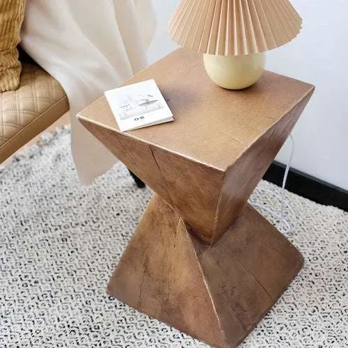 Modern Elegance Lightweight Concrete Narrow Side Table for Living Room