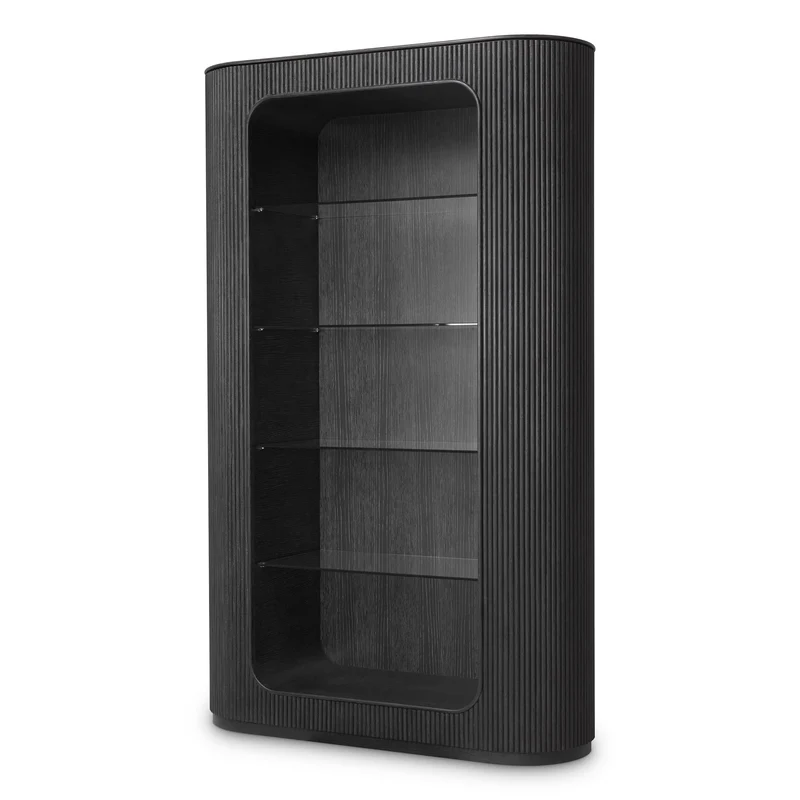 Eichholtz Schrank Bogota – Eichenfurnier Anthrazitgrau | Gerippte Front
