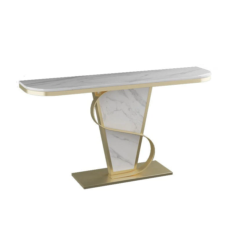 Glam Style Sofa Table Slate Top Console Accent Table for Entryway