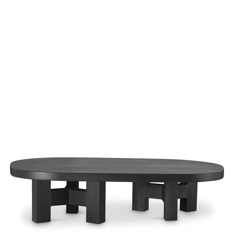 Eichholtz Couchtisch Libertine – Meranti-Holz | Burnt Finish | Oval