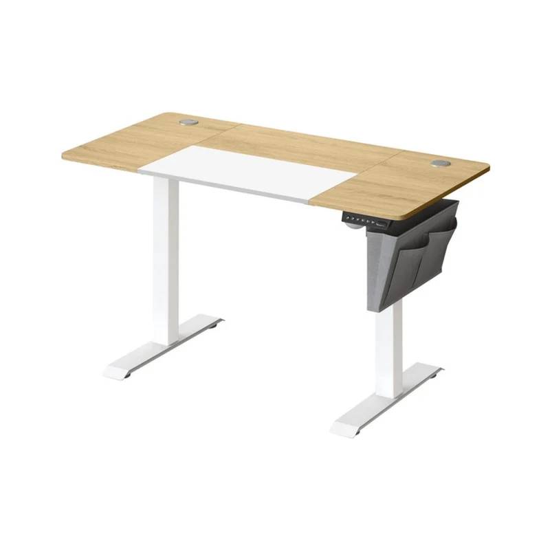 Elektrisch höhenverstellbarer Schreibtisch 120/140 × 60 cm – Kian – mit Memory & Stauraum