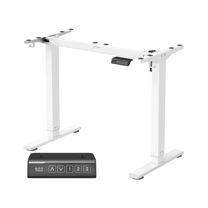 Elektrisches Schreibtischgestell höhenverstellbar 90–140 cm – Arvo – Memory & Rollen