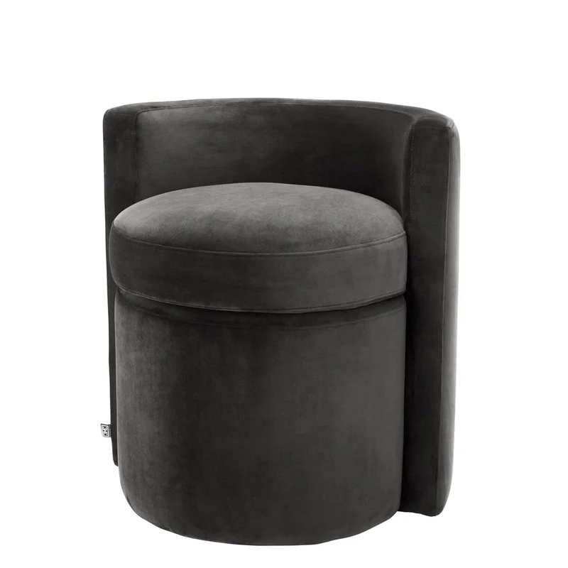 Eichholtz Hocker Arcadia – Roche Dark Grey Velvet