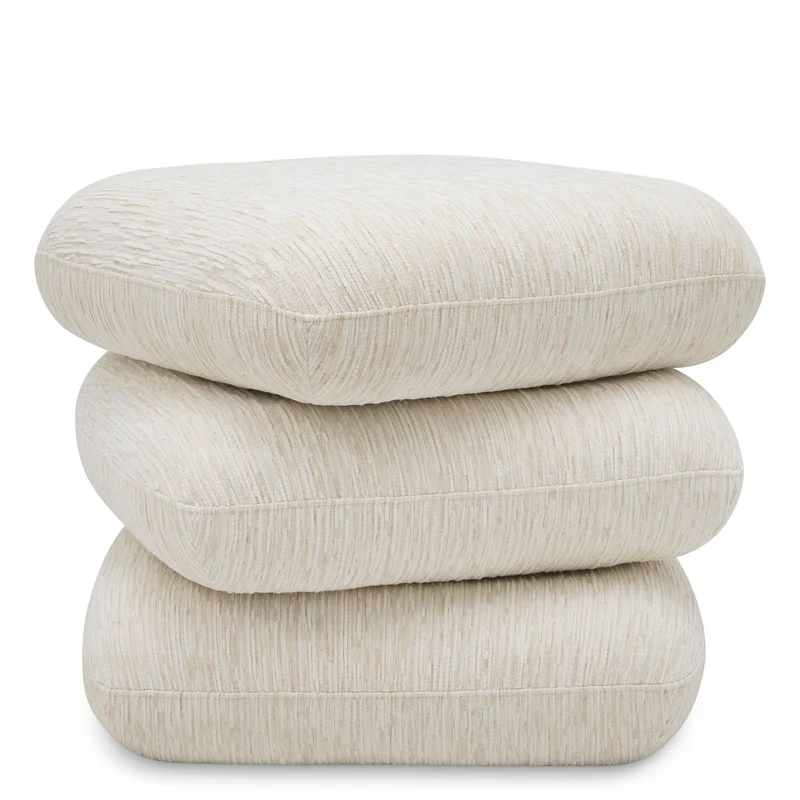 Eichholtz Hocker Greenwich – Pelton Jacquard Off-White | Drehfunktion