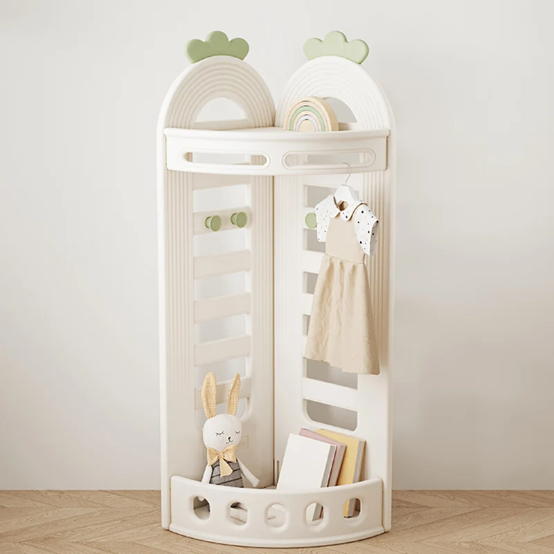 Modern Minimalist Fan-Shaped Eco-Friendly HDPE PP Kids Storage Shelf 2-Tier For Living Room