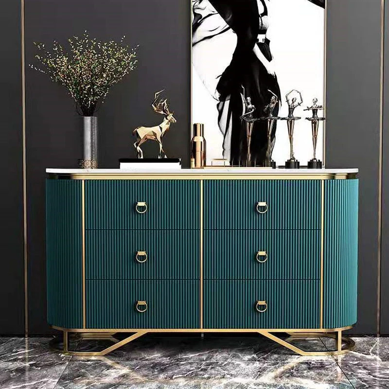 15.6-inch Width Classic Glam Storage Chest Stone Dresser with 6 Drawers