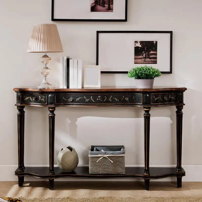 Victoria Wooden End Table Free Form Sofa Console Table for Hall