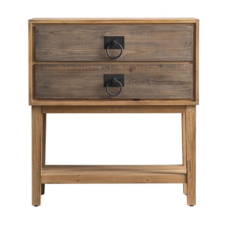 Traditional Solid Wood Double Dresser Horizontal Storage Chest Dresser for Bedroom