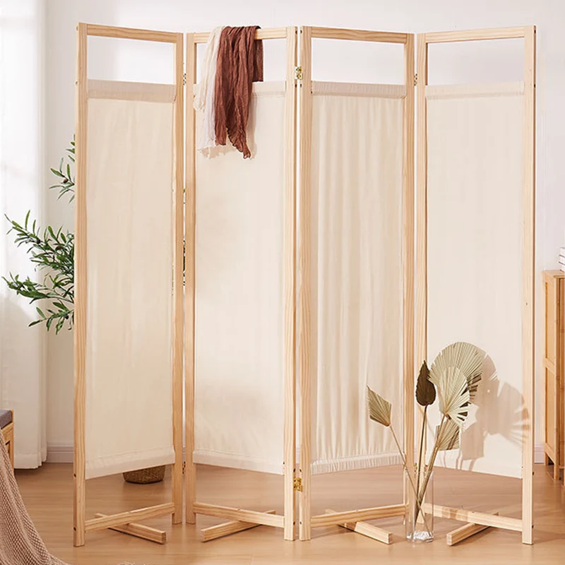 Modern Minimalist Rectangular Pine Wood Linen Room Divider For Living Room