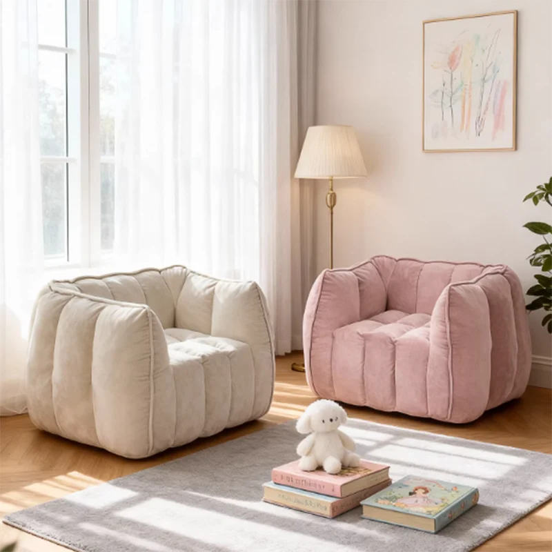 Modern Minimalist Rectangular Velvet Rebound Sponge Compressible Kid Lazy Sofa Backrest Armrest For Living Room