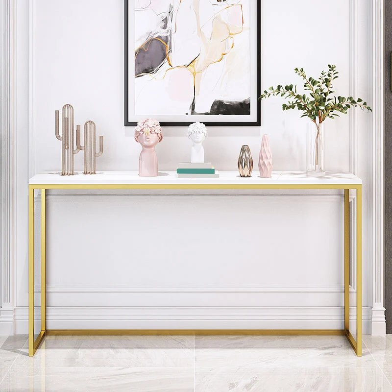 29.53" Tall Glam Console Table Stain Resistant Accent Table with 1 Shelf