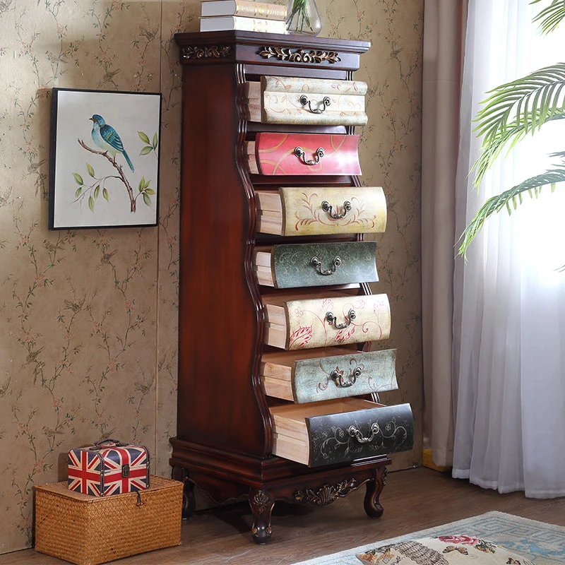 58.6" H Traditional Lingerie Chest Vertical Solid Wood Storage Chest