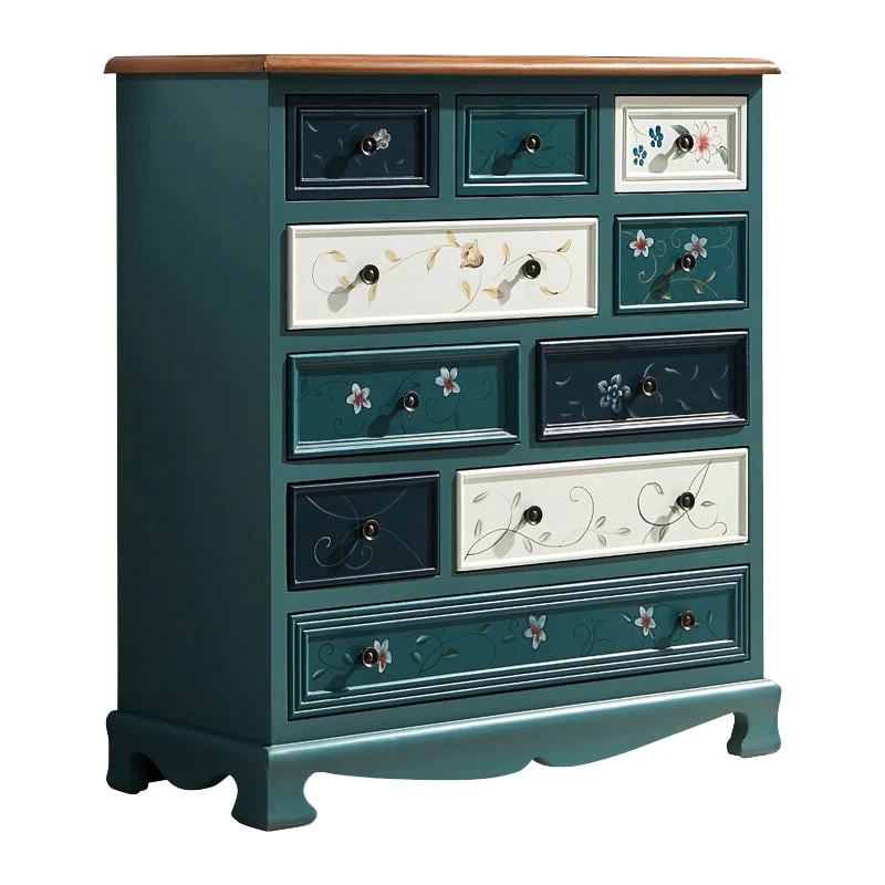 Nautical Bedroom Wooden Storage Chest Horizontal Chest with Drawers
