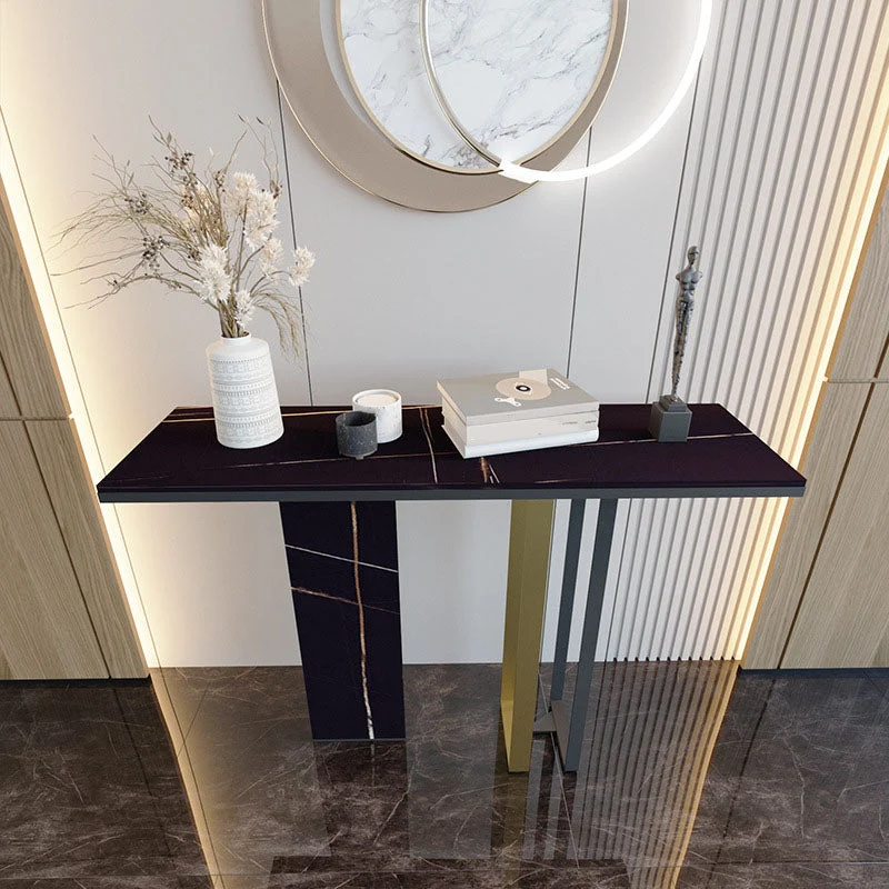 Modern Stone Console Table 14" W Stain Resistant Accent Table for Hall