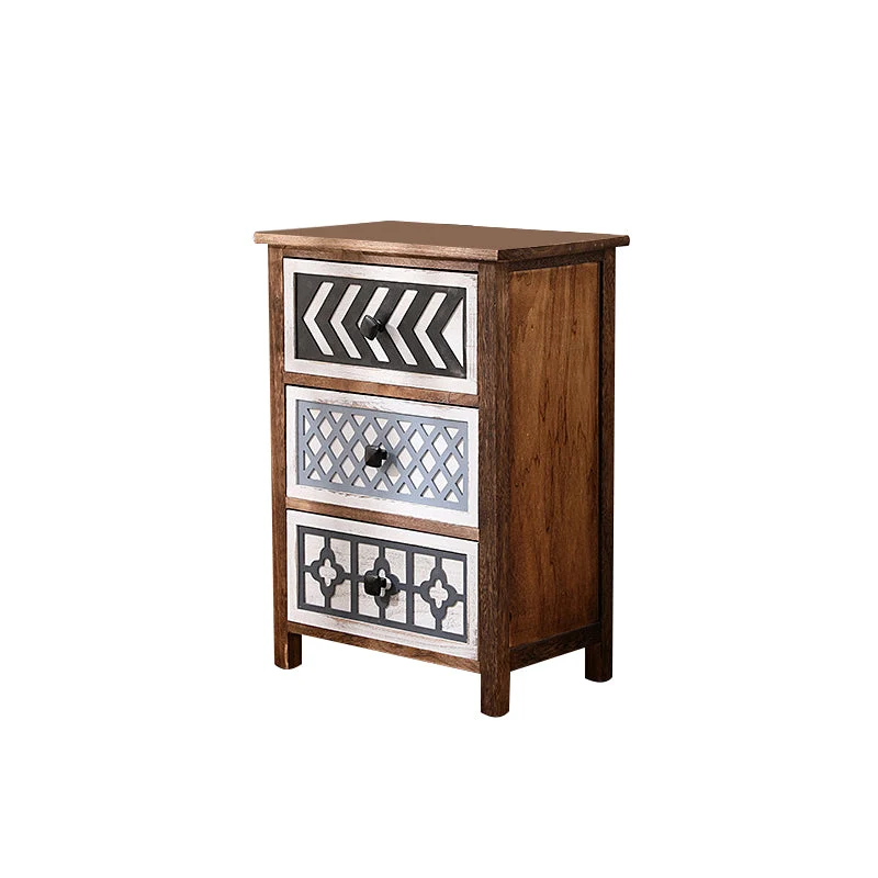 Vertical Wooden Storage Chest Dresser Traditional Lingerie Chest with Drawers