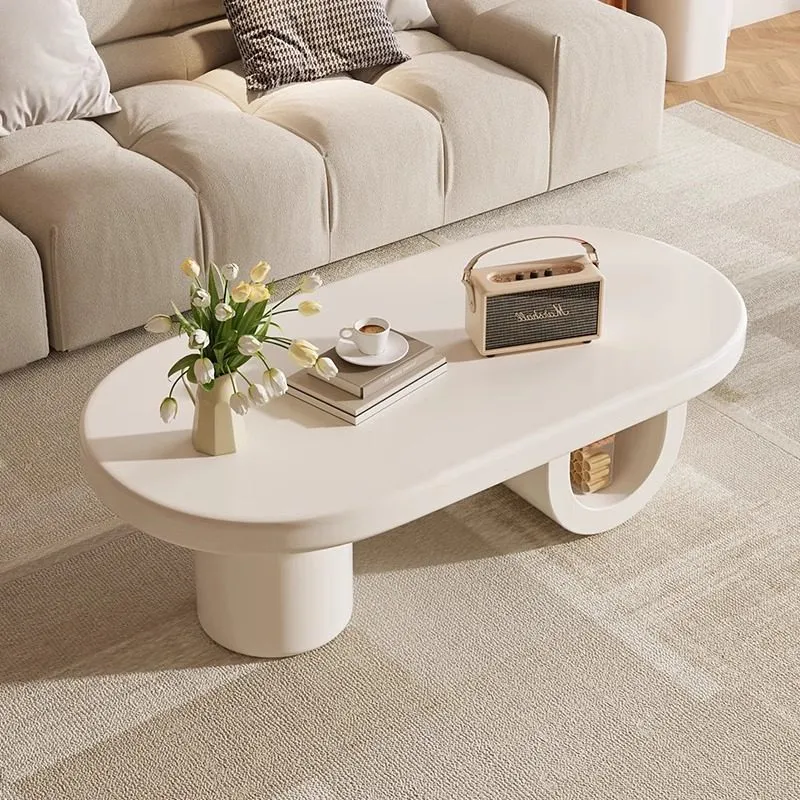 Contemporary Scandinavian Oval E1-Grade Eco-Friendly High-Density Fiberboard Coffee Table For Living Room