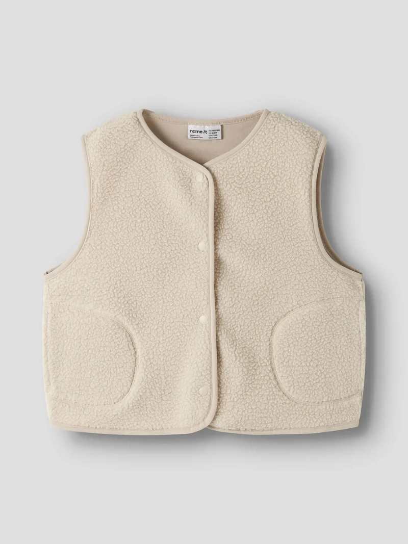 Name it-TEDDYFLEECE WESTE - Oatmeal