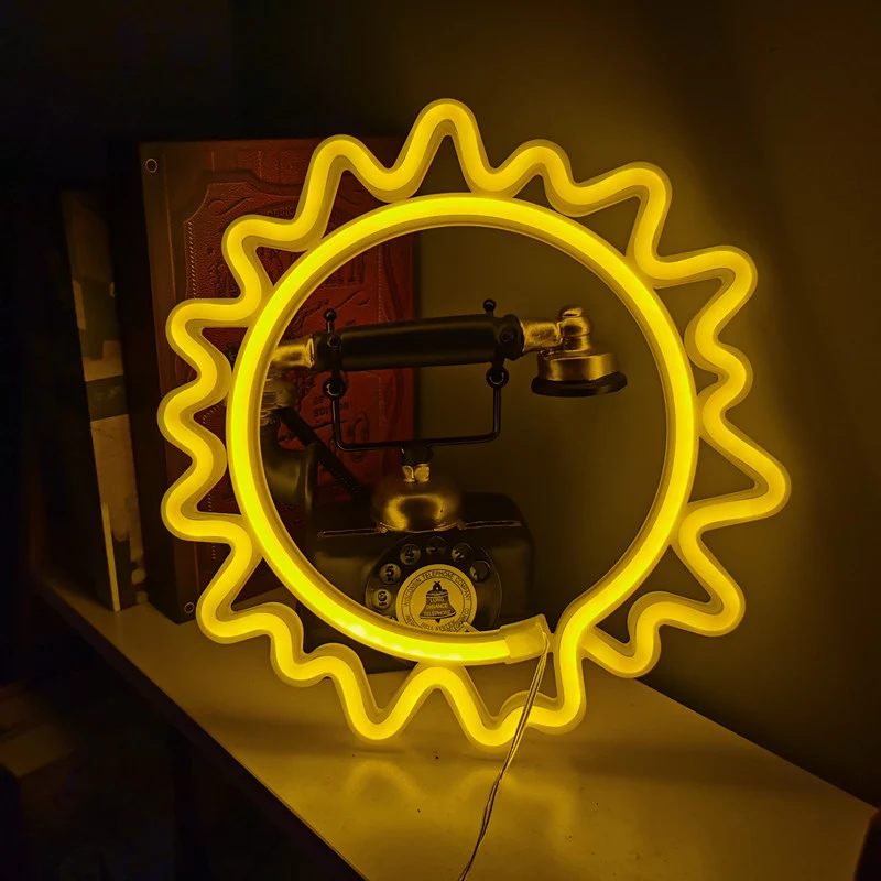 Contemporary Creative PC Sun Round LED Table Lamp For Living Room