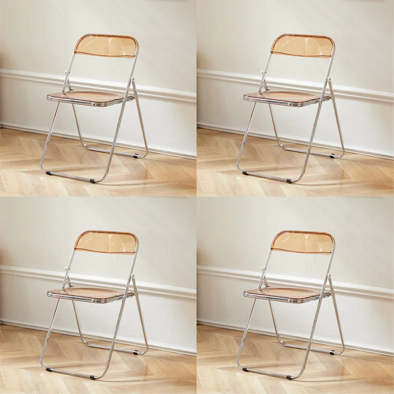 Contemporary Open Back Metal Folding Armless Dining Chairs(Set of 4/8)