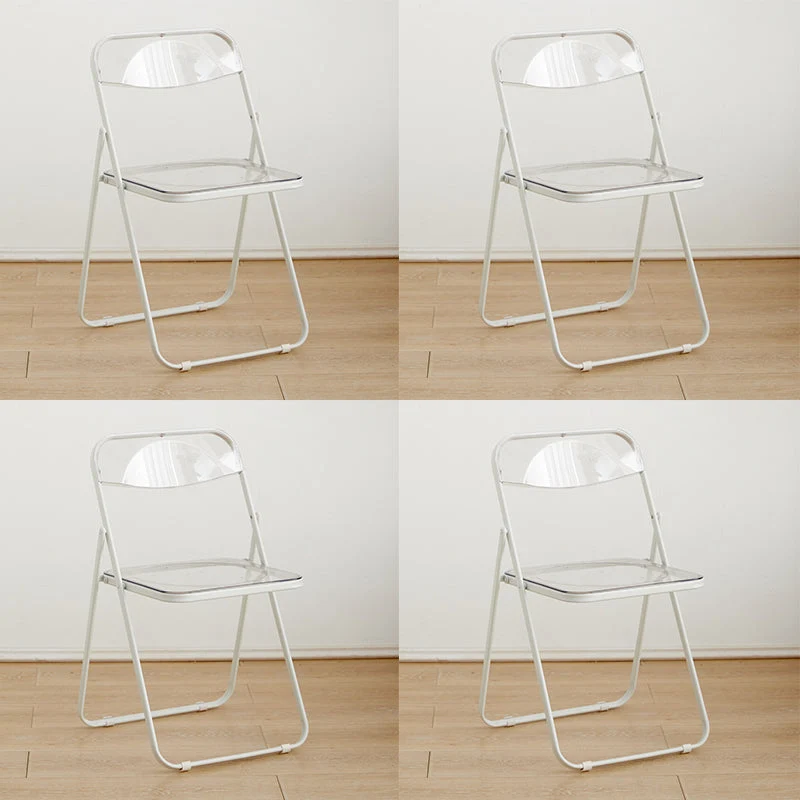 Contemporary Open Back Folding Metal Armless Dining Chairs(Set of 4/8)