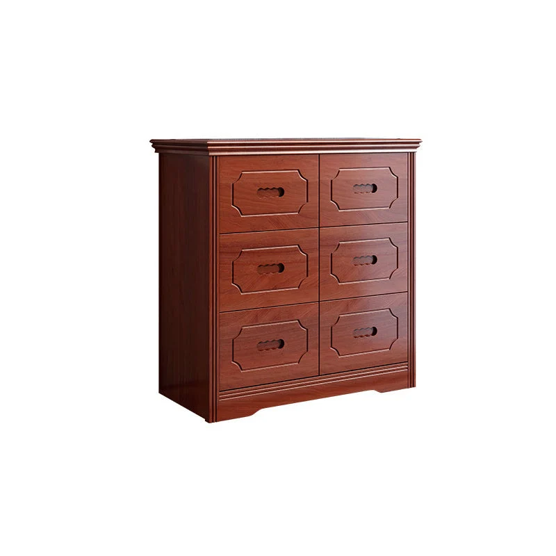 Horizontal Rubber Wood Double Dresser Modern Bedroom Storage Chest with 6 / 9 Drawers