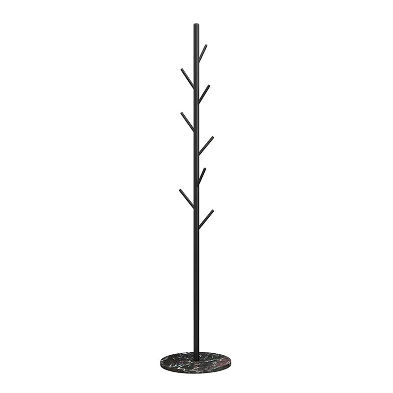 Modern Coat Rack Marble Bottom Metal Entry Hall Tree with Coat Hooks