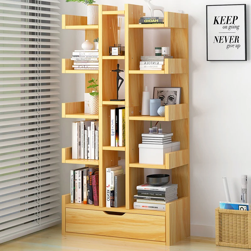 Traditional Vintage Engineered Wood Rectangular Right-Angle Storage Shelf 15 Tier For Living Room