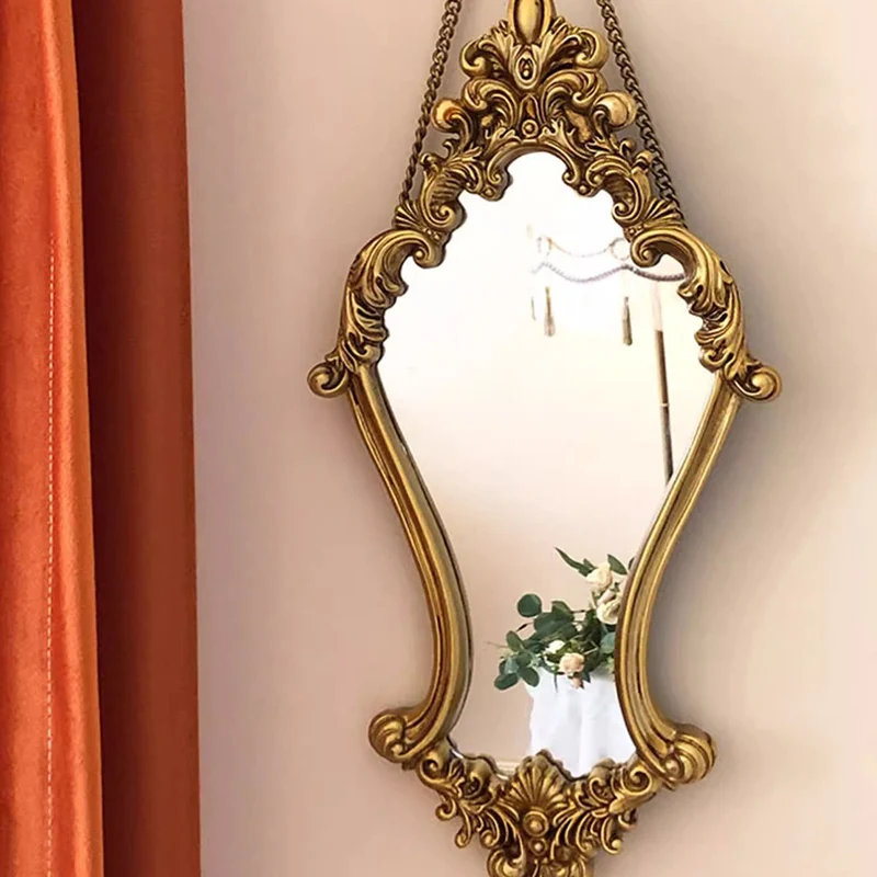 Traditional French Diamond Resin Glass Wall Mirror Decorative Mirror For Living Room
