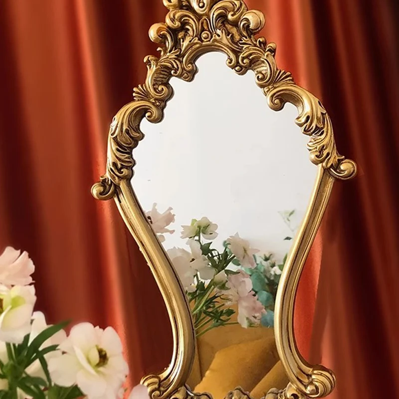 Traditional French Diamond Resin Glass Wall Mirror Decorative Mirror For Living Room