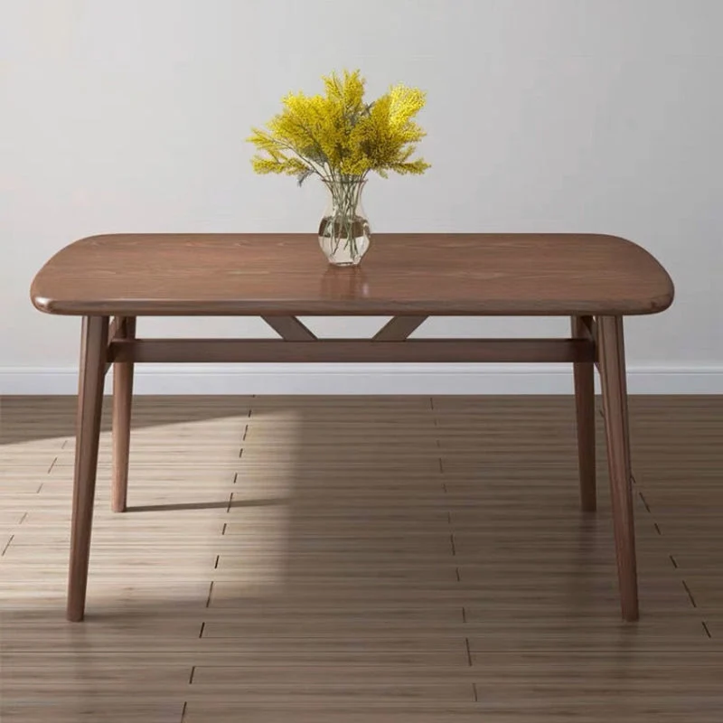 Contemporary Rectangular Dining Table with Legs for 2-4 People