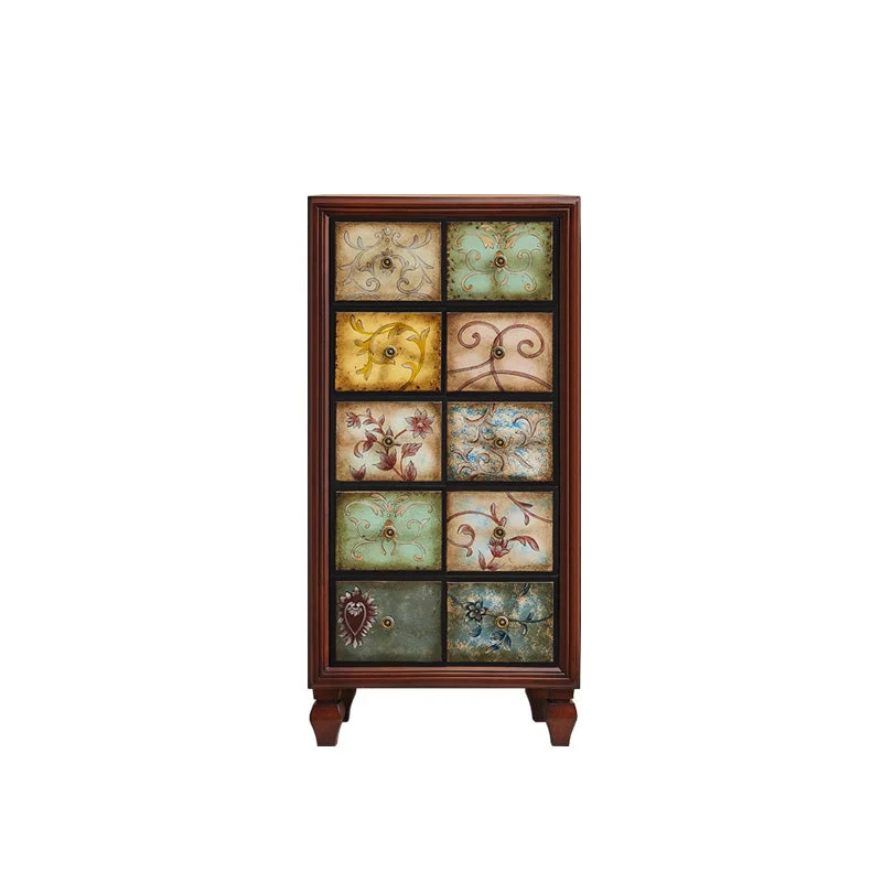 American Retro Storage Chest Solid Wood Storage Chest Dresser for Bedroom