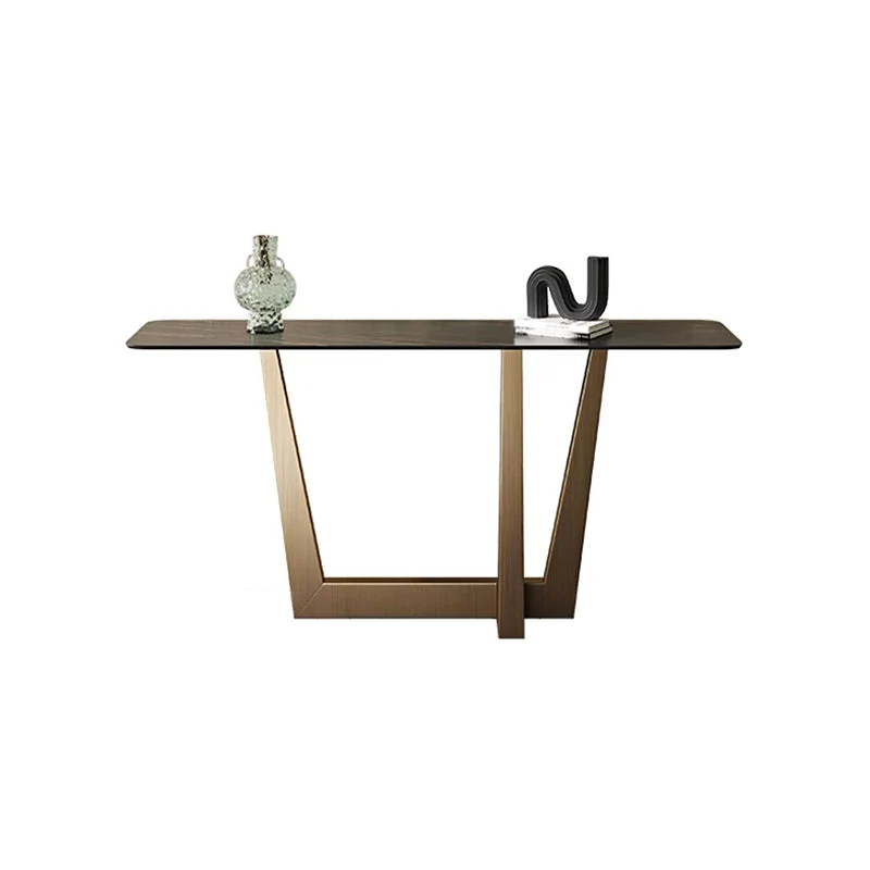 Modern 15.75" W Console Table Stone Rectangle Accent Table for Hall