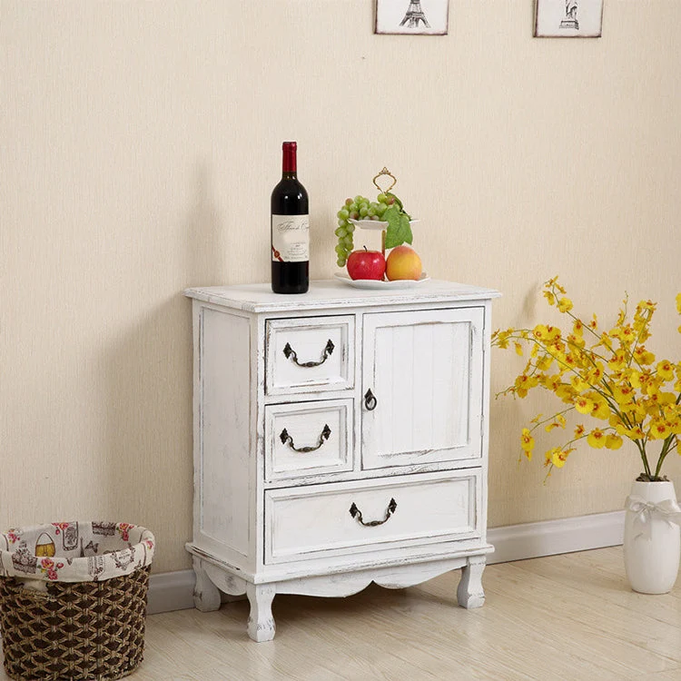 12" D Traditional Wooden Combo Dresser Bedroom Storage Chest Dresser with Drawers and Door