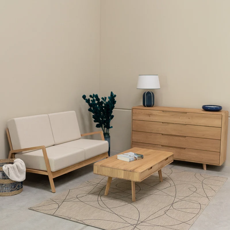 Zweisitzer-Sofa aus Massivholz SWEDEN | NordicStory