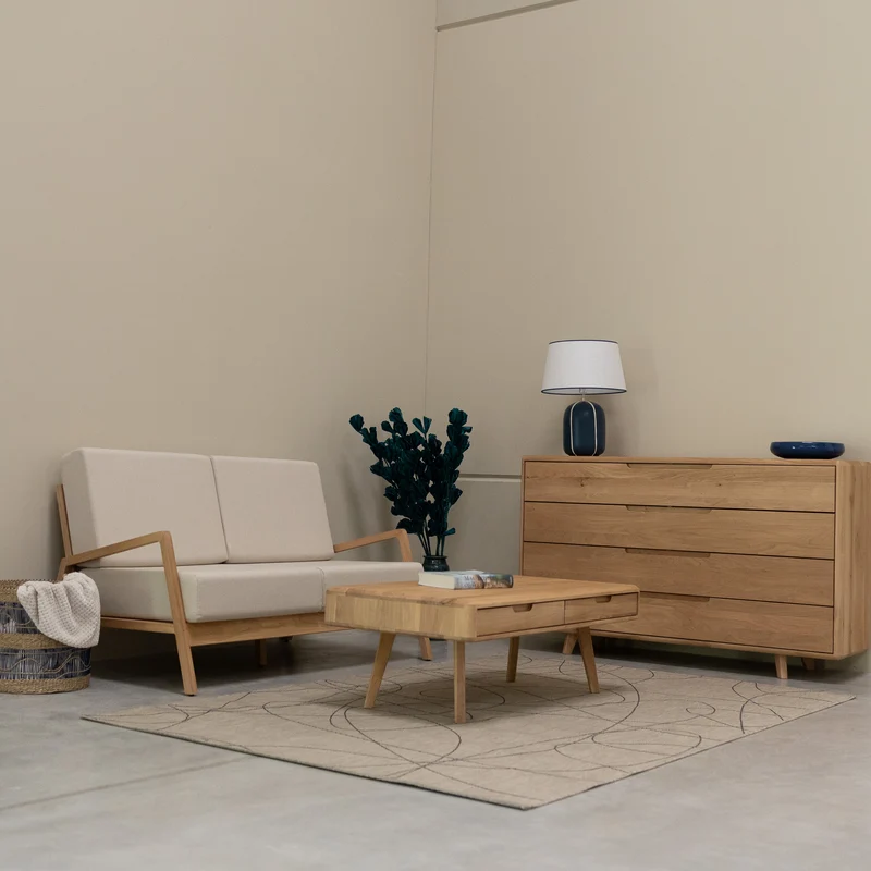 Zweisitzer-Sofa aus Massivholz SWEDEN | NordicStory