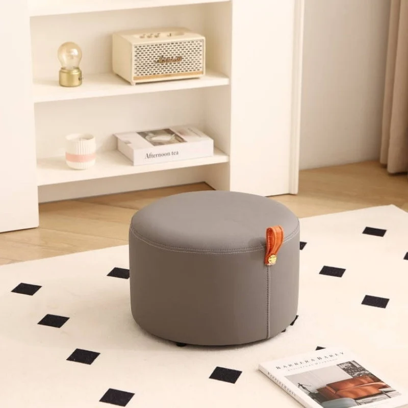 Contemporary Nordic Cylinder Multi-Layer Board Cat Scratching Leather Sponge Low Stool Backless Armless For Entryway