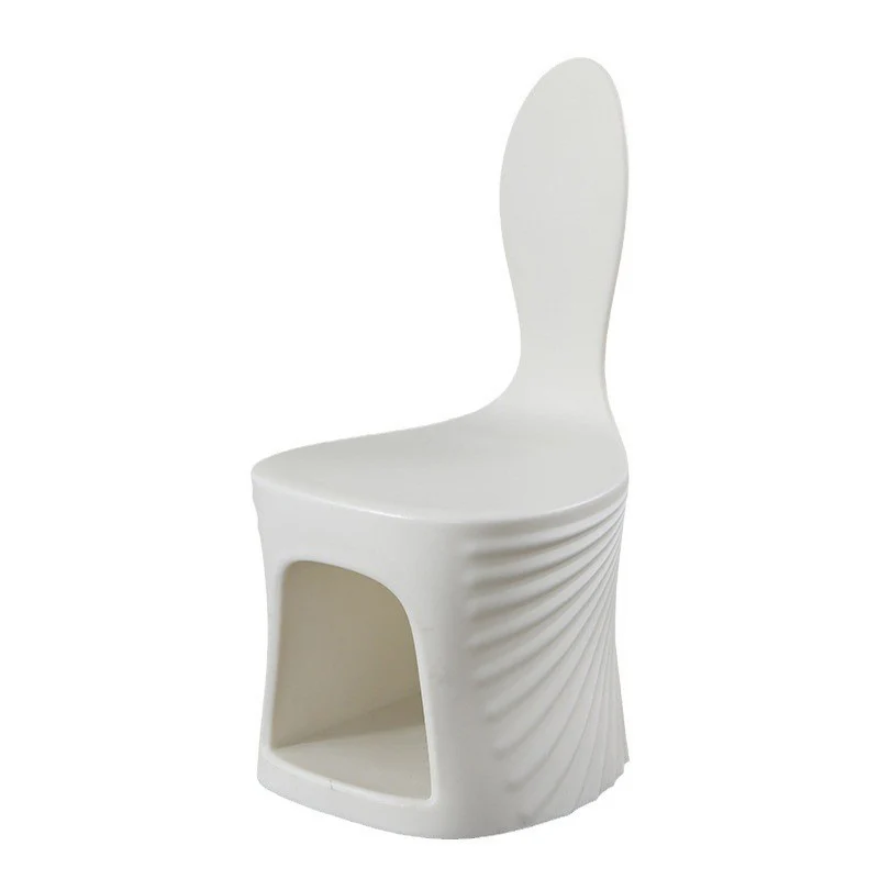 Contemporary Creative Wave Shell Design PE Kids Dining Chair Backrest Armless For Dining Room & Kitchen