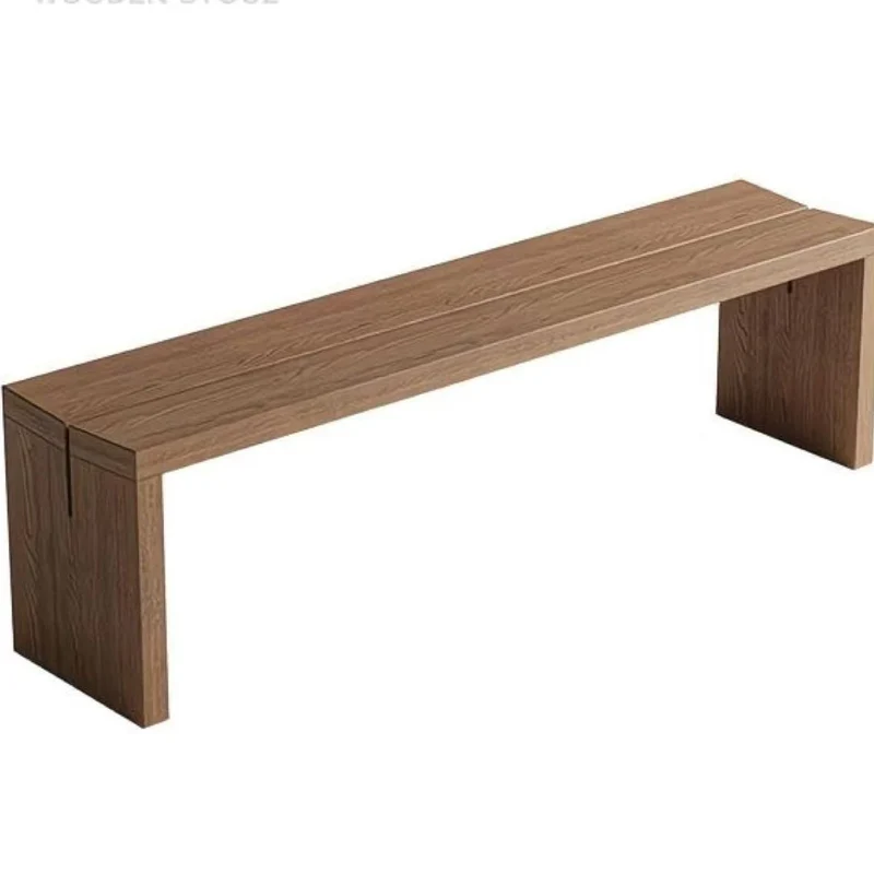 Traditional Chinese Solid Pine V-Shaped Rectangular Sofa Bench For Living Room