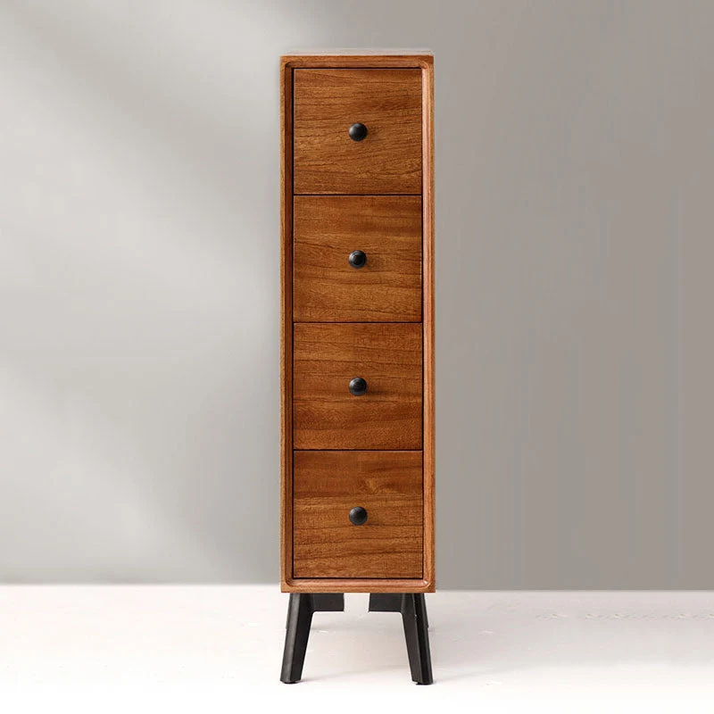 Contemporary Chest Vertical Solid Wood Lingerie Chest without Mirror