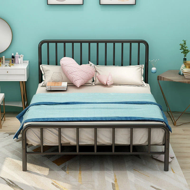 Contemporary Iron Open-Frame Bed 39.37" H Low Profile Bed Frame Set