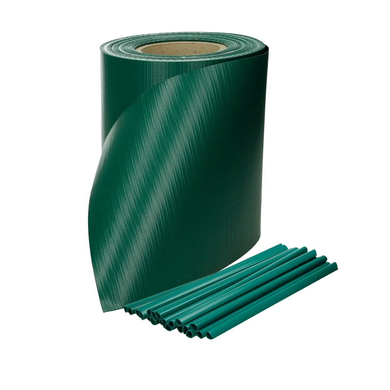 PVC Sichtschutzstreifen Rolle 35 m Grün mit 20 Befestigungsclips
