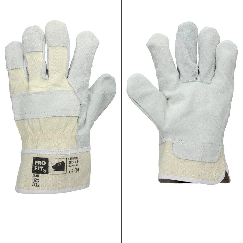 Handschuhe Rindspaltleder Natur L 24 Paar