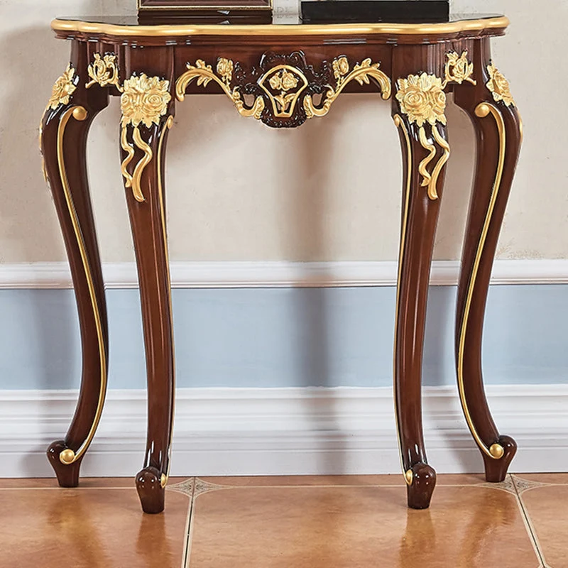 Free Form Shape Contemporary Console Table Console Sofa Table in Brown