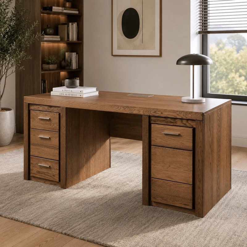 Schreibtisch aus rustikalem Eichenholz VELVET 37 | LoftStory