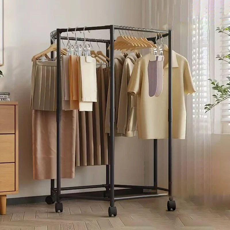 Modern Minimalist Carbon Steel Plastic Hexagonal Movable Hall Tree 1/2-Tier For Living Room & Balcony