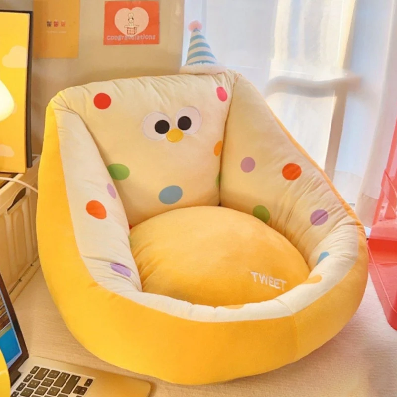 Contemporary Creative Crystal Velvet PP Cotton Round Cartoon Cushion Sofa Backrest Removable Cushion For Living Room & Bedroom