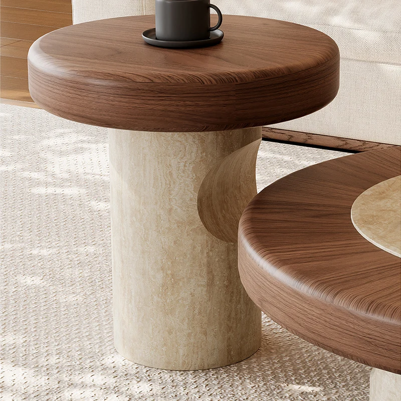Traditional Japanese Round Plywood Coffee Table For The Living Room