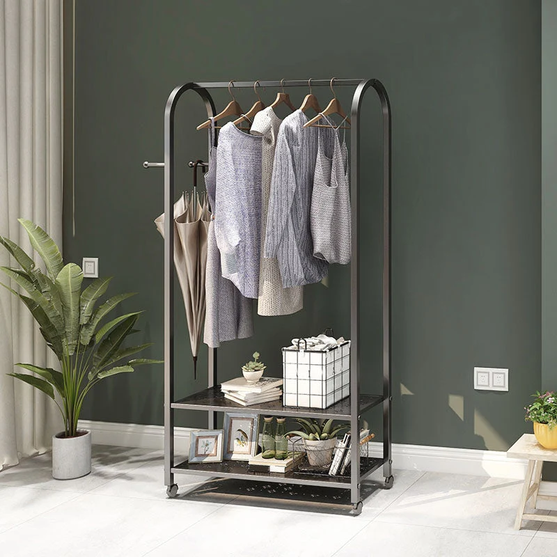Modern Metal Coat Rack Entryway Kit with Hooks Storage Shelves Coat Hanger